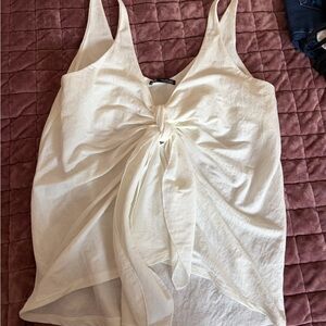 Zara Ivory Knot-Front Camisole